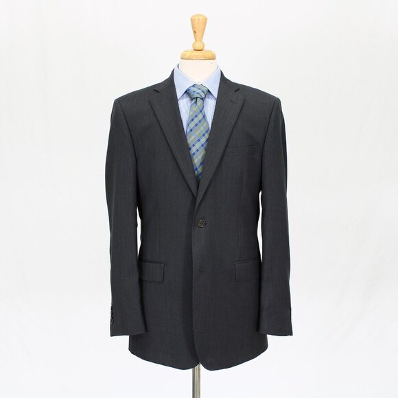 Saks Fifth Avenue 42L Gray Solid 2-Button Sport Coat Blazer Jacket O045 - Picture 1 of 11